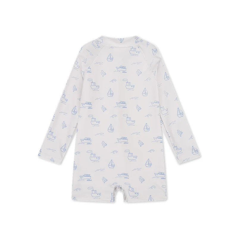 UV Swimsuit Boys - Beige/Blue - Seas The Day