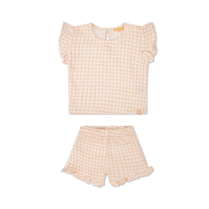 Beachwear Girls - Muslin - Orange/White - Sunset Grid