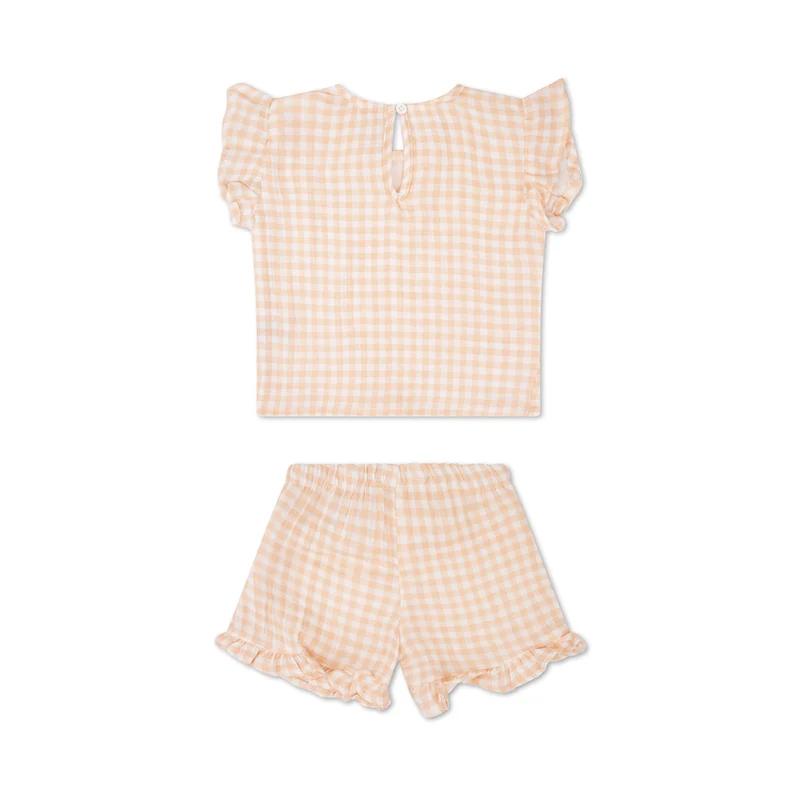 Beachwear Girls - Muslin - Orange/White - Sunset Grid