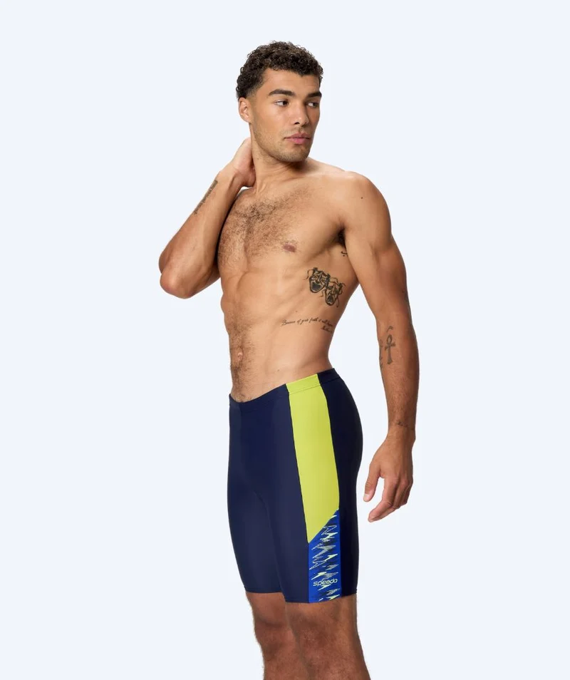 Speedo lange Badehose für Herren - Dive - Dunkelblau/Gelb