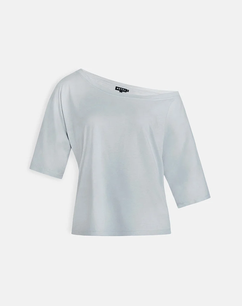 Daman schulterfreies Basic-Top in Hellstahl