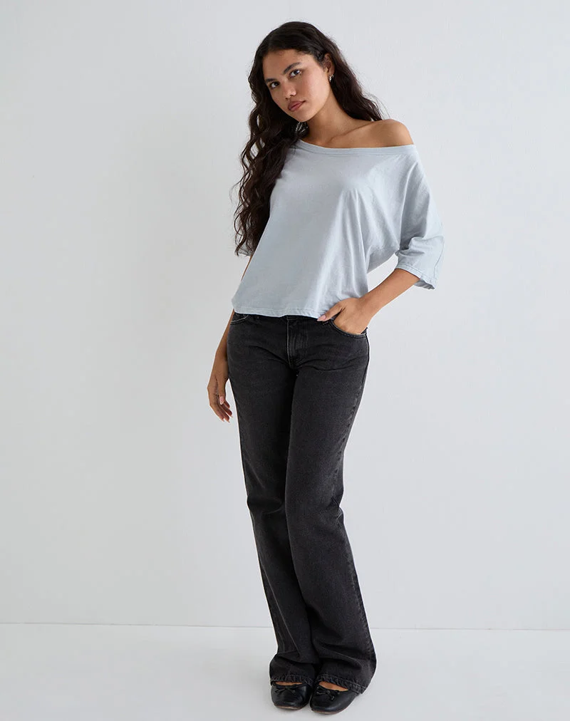 Daman schulterfreies Basic-Top in Hellstahl