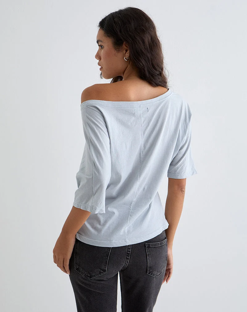 Daman schulterfreies Basic-Top in Hellstahl