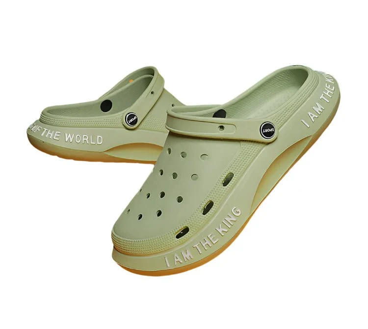 Herren-Sommerclogs-Sandalen - EVA-Strandschuhe mit Löchern, Größe L (45)