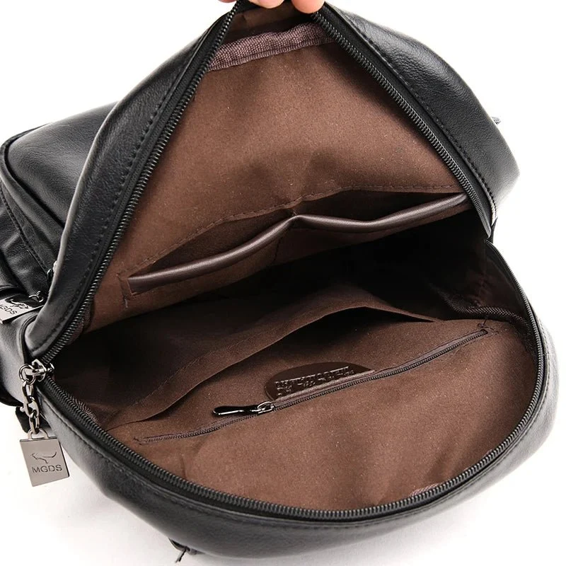 Modischer Reißverschluss-Rucksack für Damen – Geräumige Leder-Schultertasche für Mädchen und Teenager