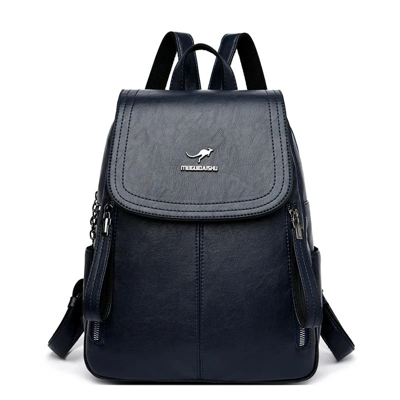 Modischer Reißverschluss-Rucksack für Damen – Geräumige Leder-Schultertasche für Mädchen und Teenager