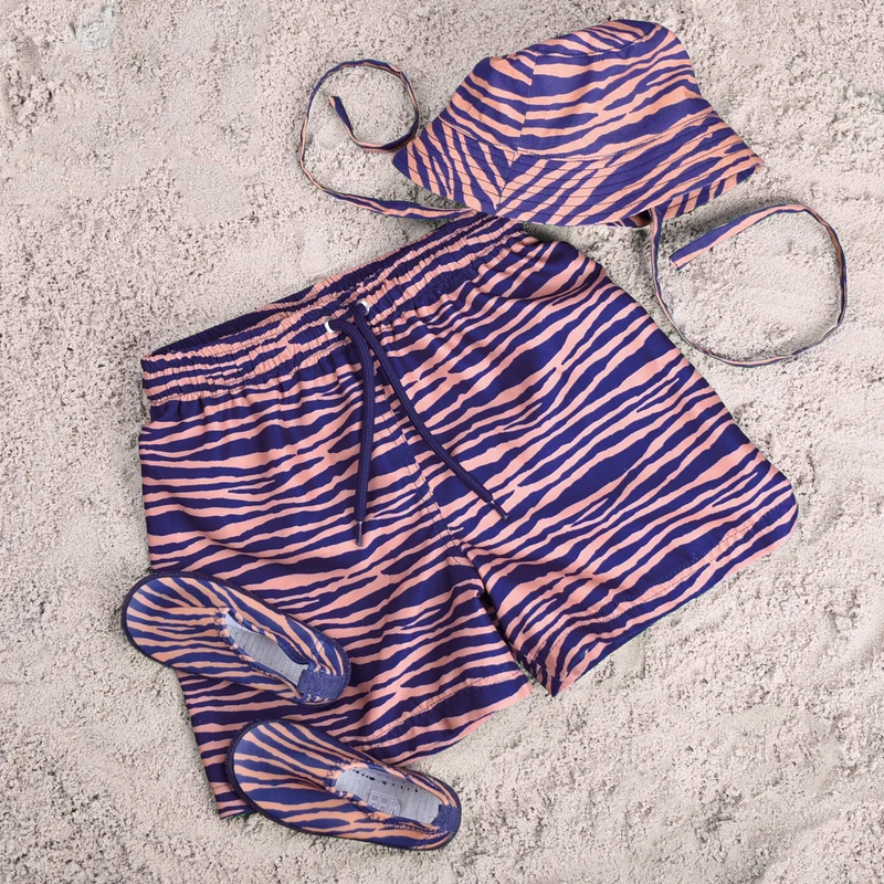 Sun Hat - Blue/Orange - Vibrant Stripes