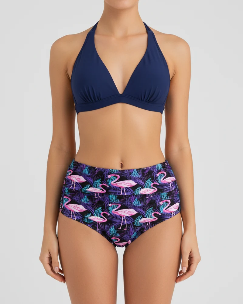 Plus-Size-Push-Up-Bikini-Halter-Badeanzug – Stilvolle Größe XXL
