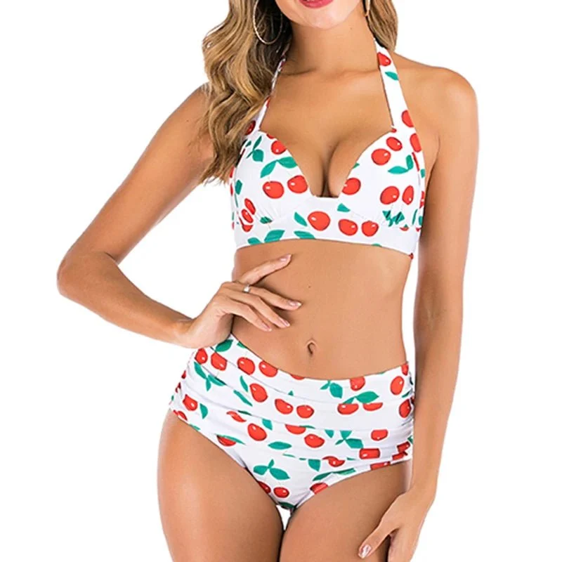 Plus-Size-Push-Up-Bikini-Halter-Badeanzug – Stilvolle Größe XXL