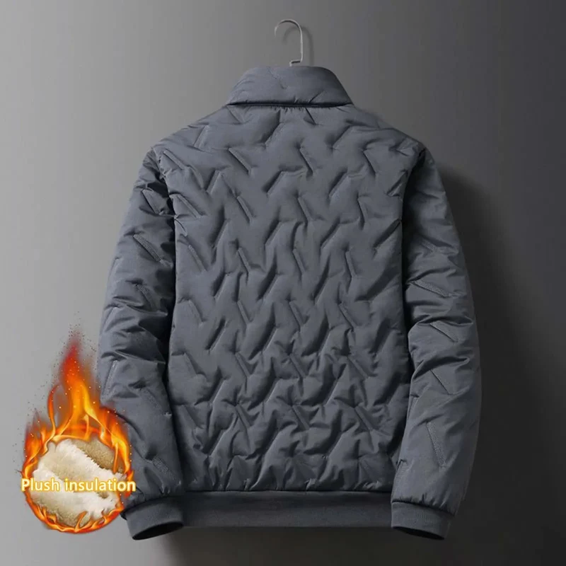 Winterfleecejacken für Herren – Dick gefütterter, winddichter, kurzer Wollparka, warme Bomberjacke für Herbst und Winter