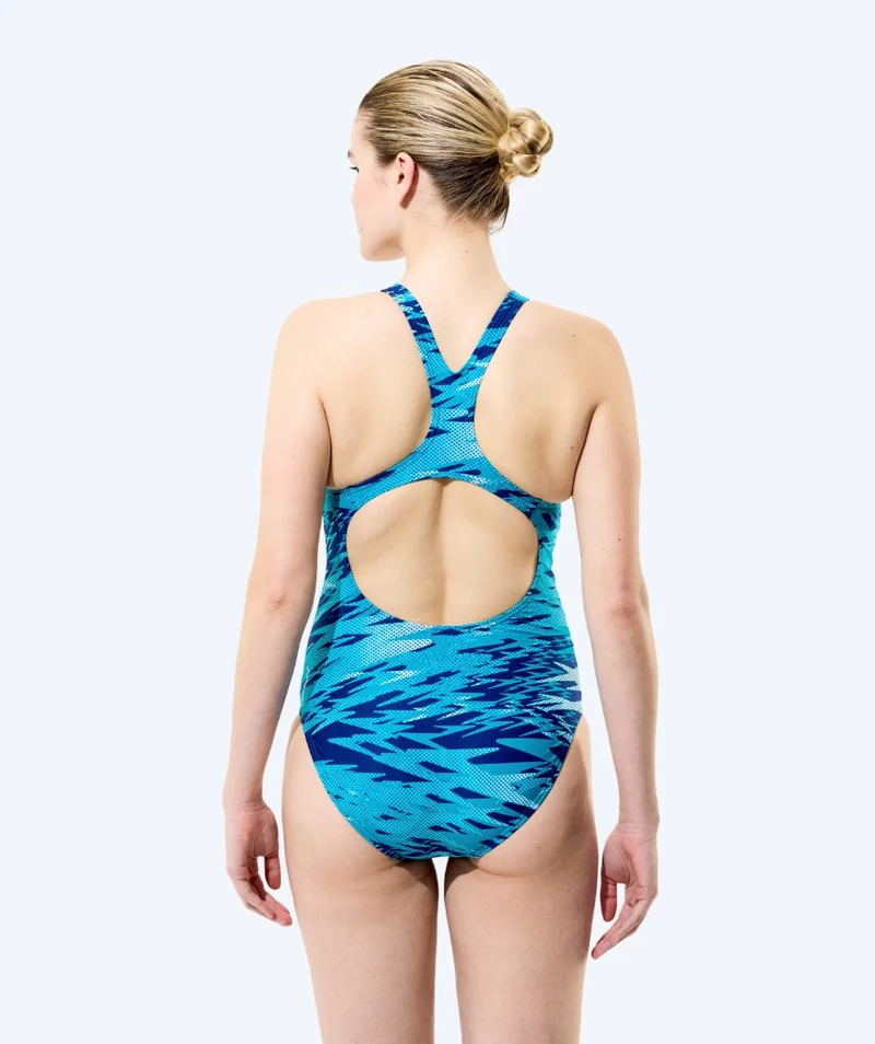 Speedo Badeanzug für Damen - Hyperboom Print Medalist - Hellblau/Dunkelblau