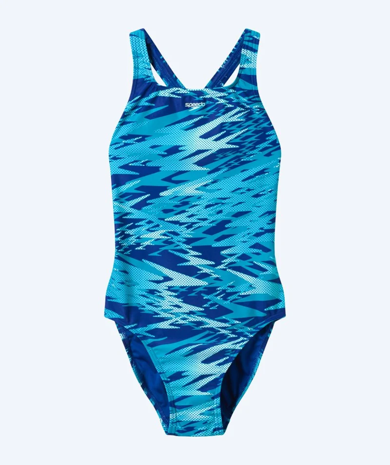 Speedo Badeanzug für Damen - Hyperboom Print Medalist - Hellblau/Dunkelblau