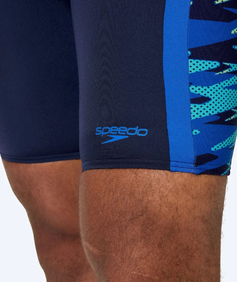 Speedo lange Badehose für Herren - Hyperboom Splice - Dunkelblau/Hellblau