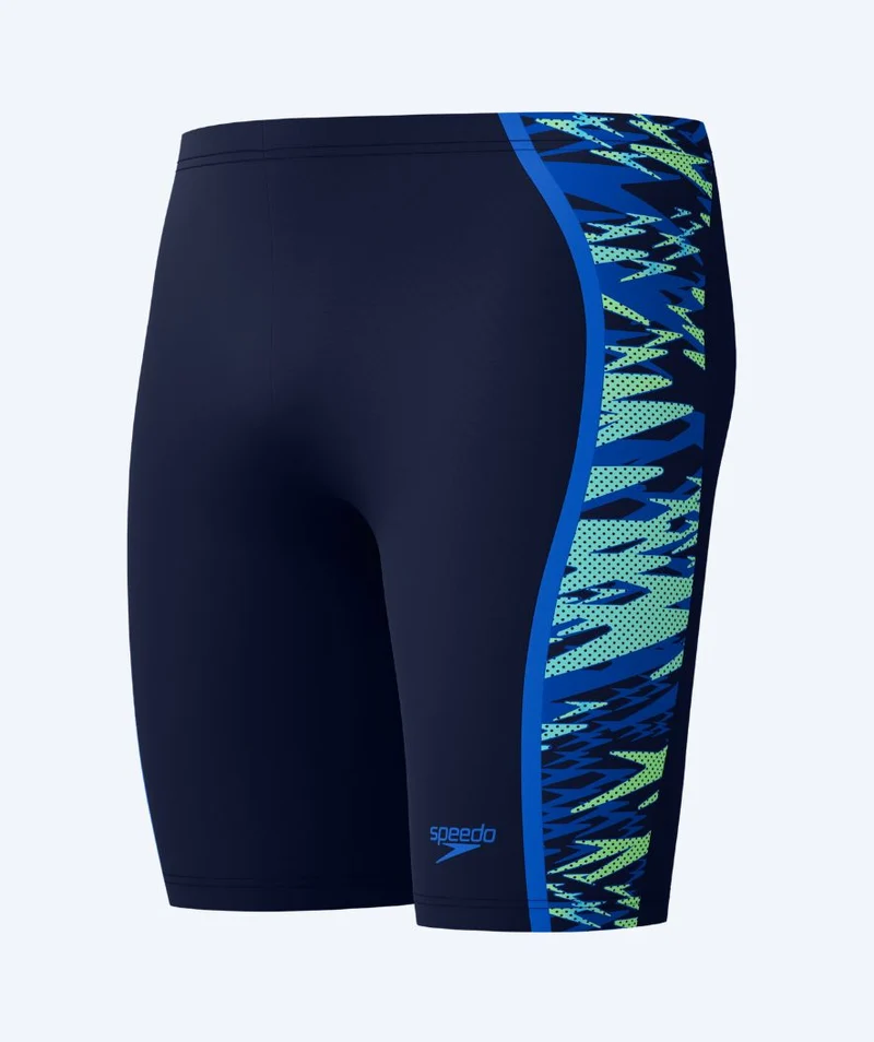 Speedo lange Badehose für Herren - Hyperboom Splice - Dunkelblau/Hellblau