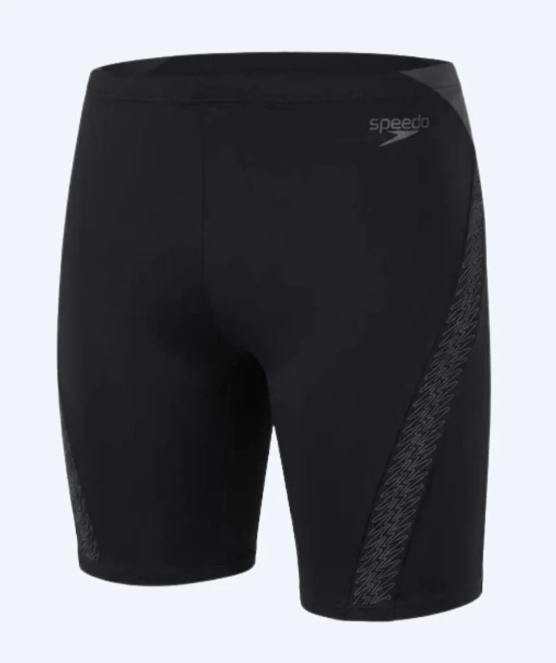 Speedo lange Badehose für Herren - Hyperboom Splice - Schwarz/Grau