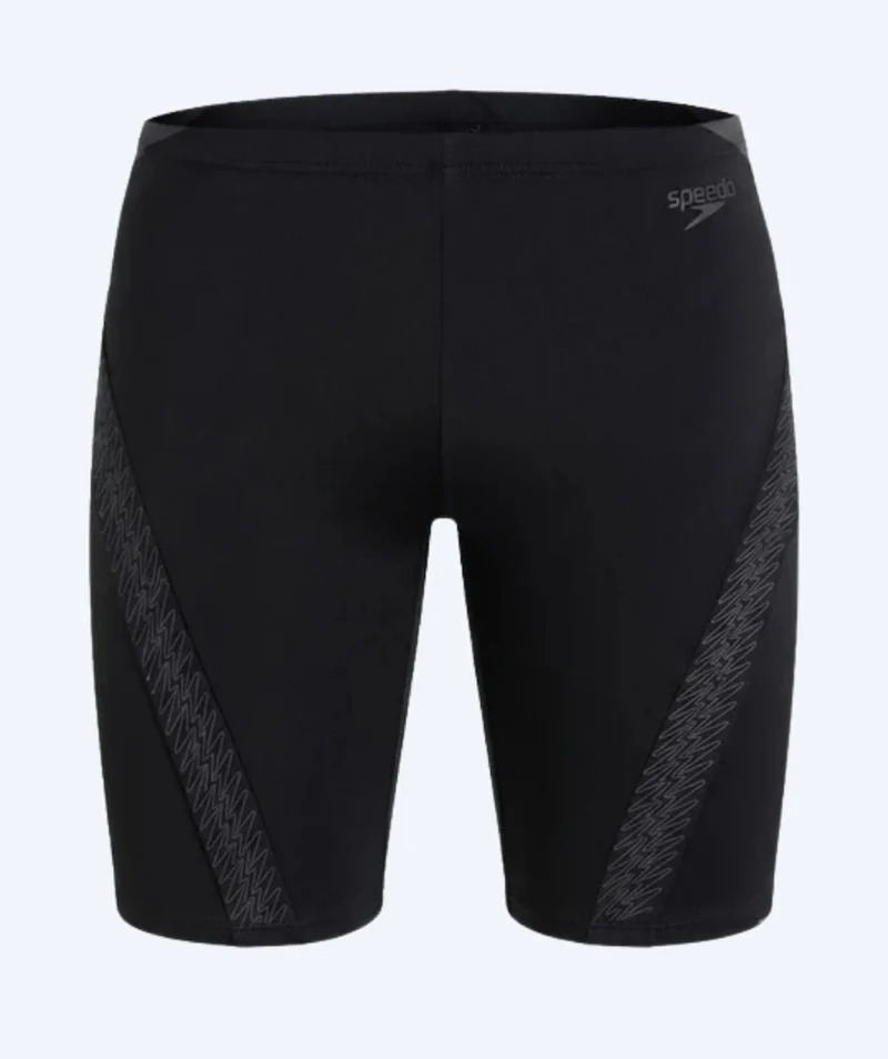 Speedo lange Badehose für Herren - Hyperboom Splice - Schwarz/Grau