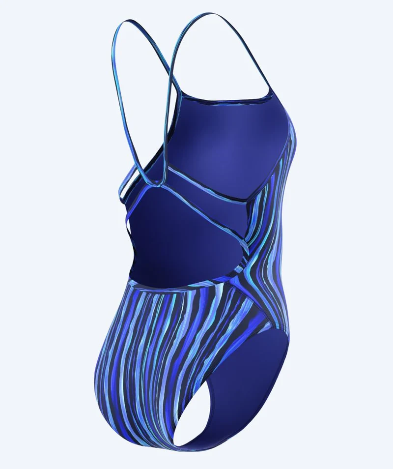 Speedo Badeanzug für Damen - Printed Web Back - Dunkelblau/Hellblau