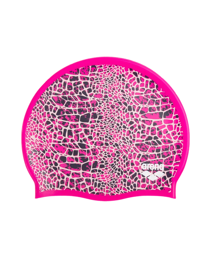 Arena Silikonkappe Print Snakeskin Pink