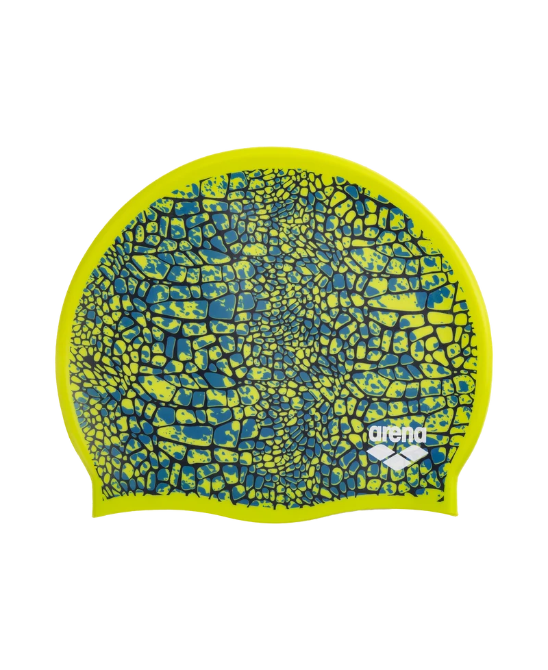 Arena Silikonkappe Print Snakeskin Green
