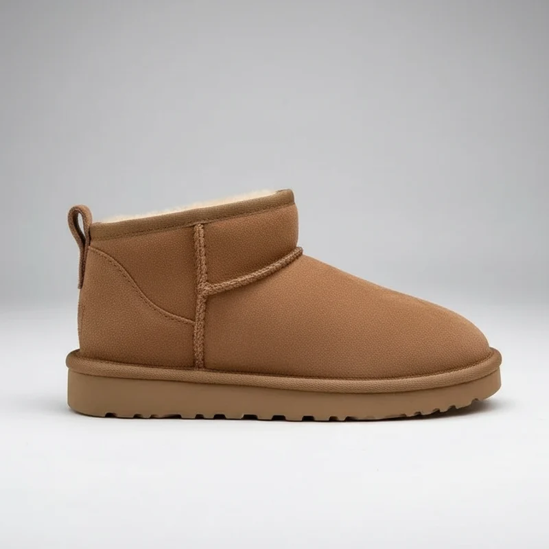 Stilvolle Winterstiefel aus Lammfell und Leder für ultimative, lässige Wärme