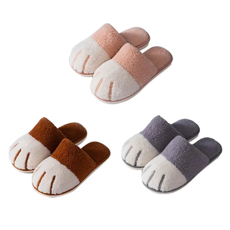 Kuschelige Katzenpfoten-Hausschuhe – Comwarm Winter-Plüsch-Designer-Hausschuhe aus Fell für Schlafzimmer und Innenbereich