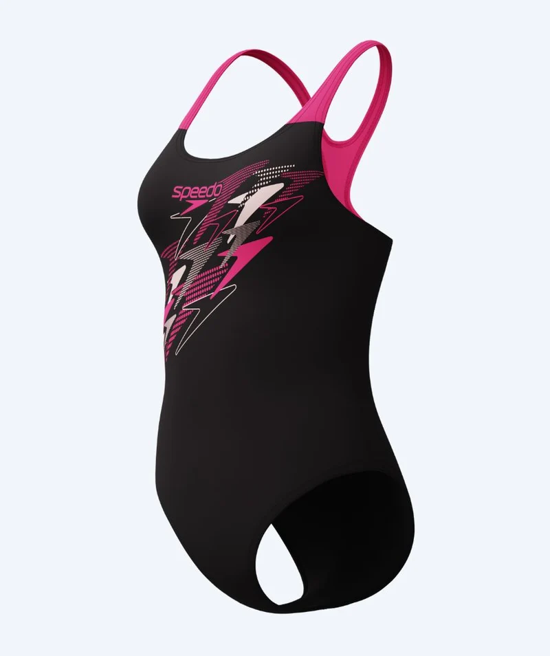 Speedo Badeanzug für Damen - Medley Logo Medalist - Schwarz/Rosa