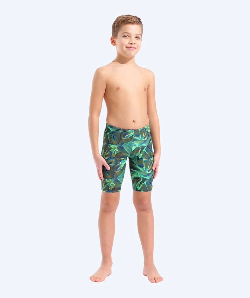 Arena lange Badehose für Jungen - Connection - Grün/Mehrfarbig