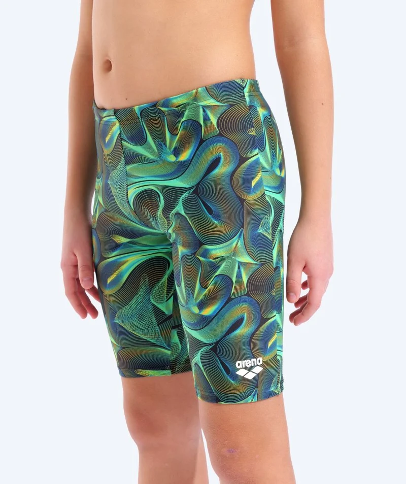 Arena lange Badehose für Jungen - Connection - Grün/Mehrfarbig