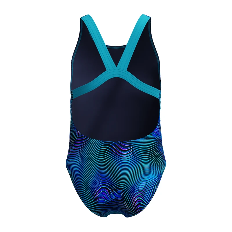 Speedo Mädchen Anzug Allover Print Leaderback Deep sapphire-Mayan blue