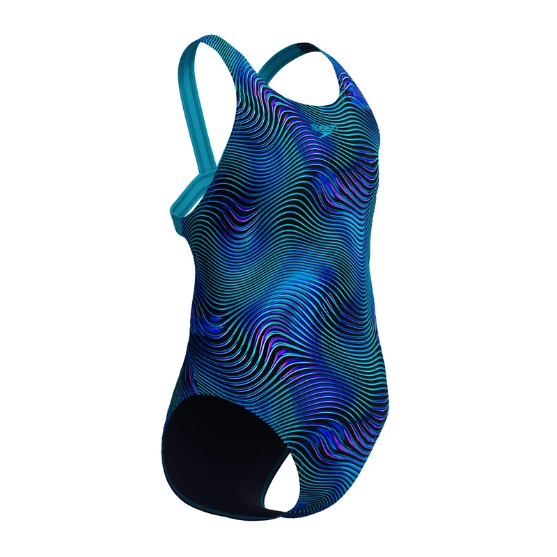 Speedo Mädchen Anzug Allover Print Leaderback Deep sapphire-Mayan blue