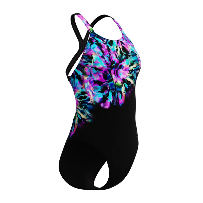 Speedo Damen Anzug Placement Print Powerback Glitchy Garden