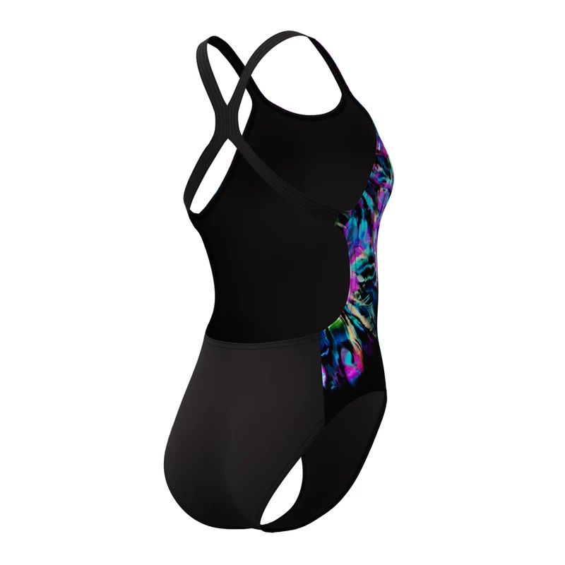 Speedo Damen Anzug Placement Print Powerback Glitchy Garden