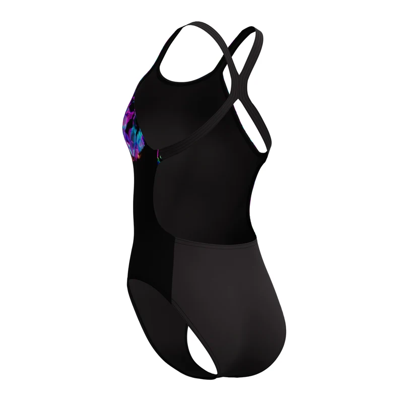 Speedo Damen Anzug Placement Print Powerback Glitchy Garden