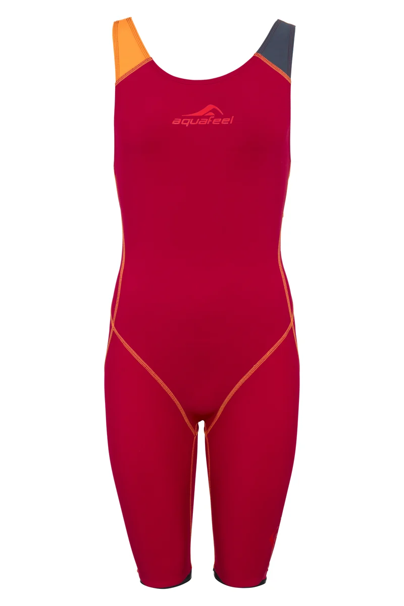 Aquafeel Mädchen Wettkampfanzug I-Nov deep red-orange Closed Back