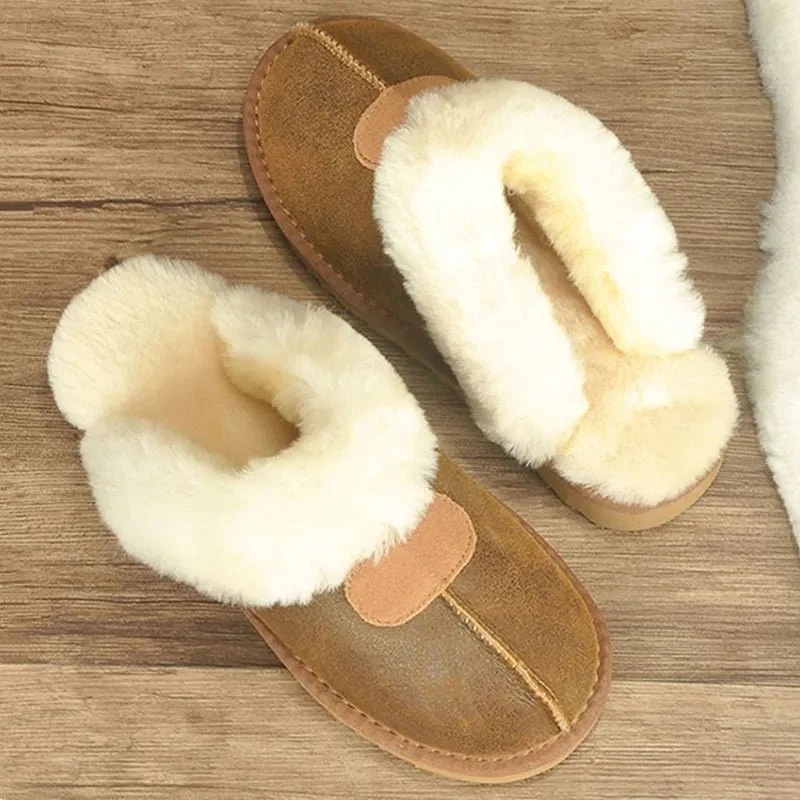 KZZO Hausschuhe aus Lammfell – Kuschelige Winterschuhe für Damen