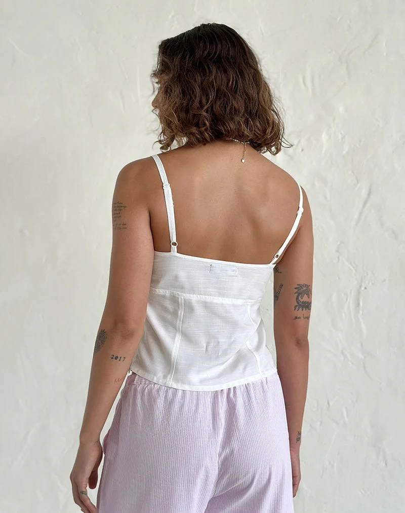 Rey Cami Top in Elfenbein