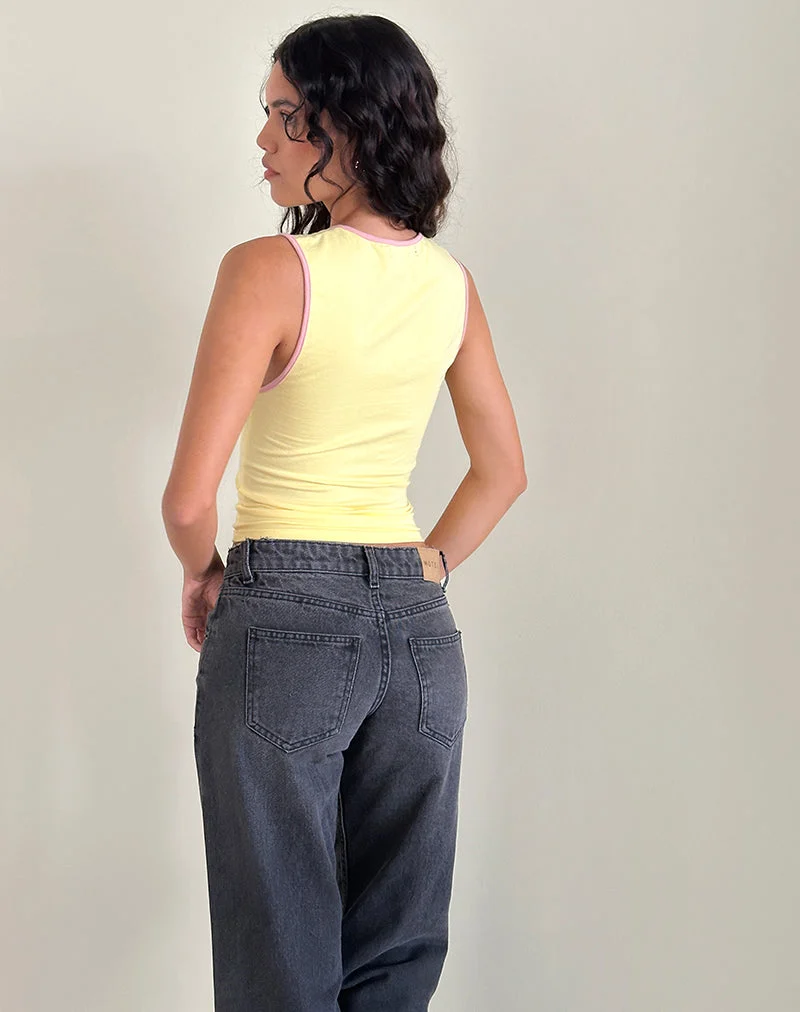 Monsela Top in Buttermilch mit Ballettrosa Bindung
