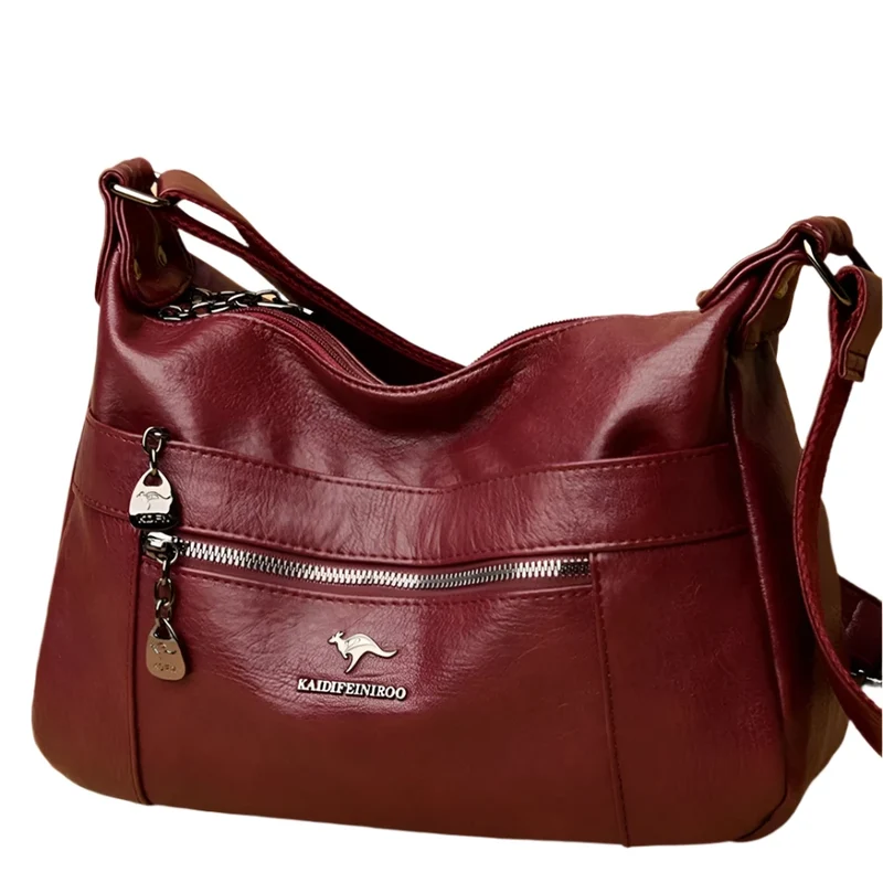 Luxuriöse Schulterhandtasche aus Leder für Damen – Designer-Umhängetasche