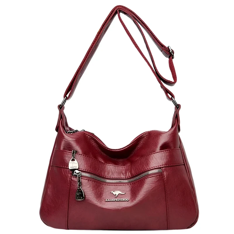 Luxuriöse Schulterhandtasche aus Leder für Damen – Designer-Umhängetasche