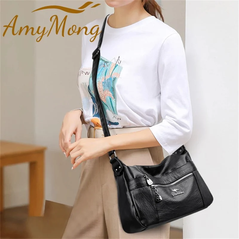 Luxuriöse Schulterhandtasche aus Leder für Damen – Designer-Umhängetasche