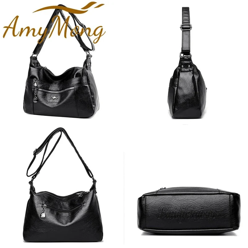 Luxuriöse Schulterhandtasche aus Leder für Damen – Designer-Umhängetasche