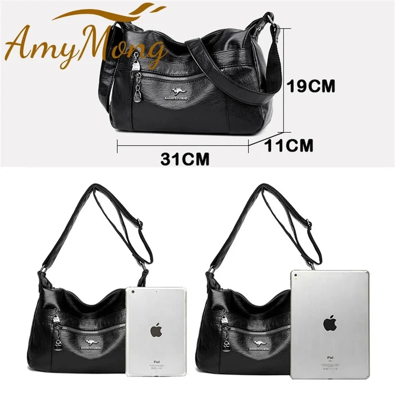 Luxuriöse Schulterhandtasche aus Leder für Damen – Designer-Umhängetasche