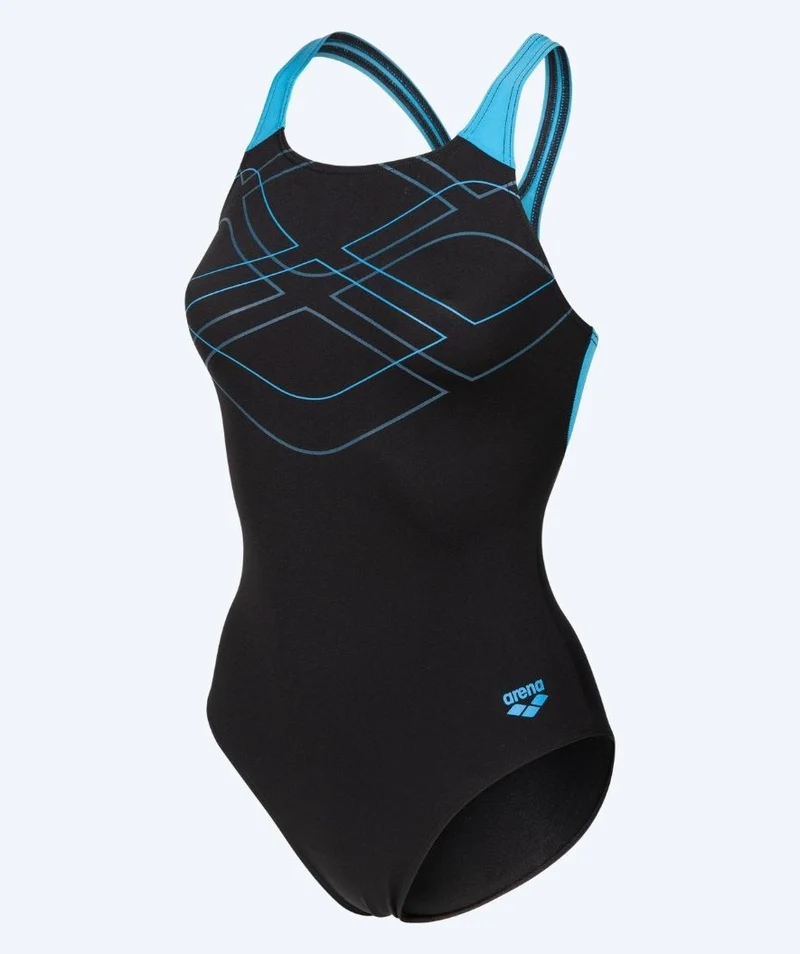 Arena Badeanzug für Damen - Graphic - Schwarz/Blau