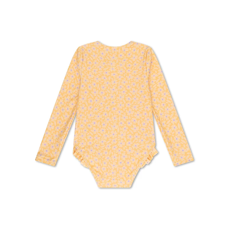 UV Swimsuit Girls With Sleeves - Yellow - Florish