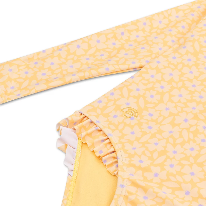 UV Swimsuit Girls With Sleeves - Yellow - Florish