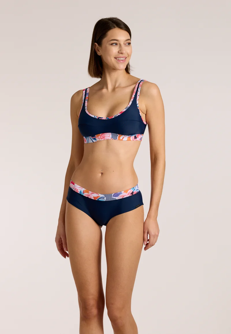 Navy Bloom Bustier Set
