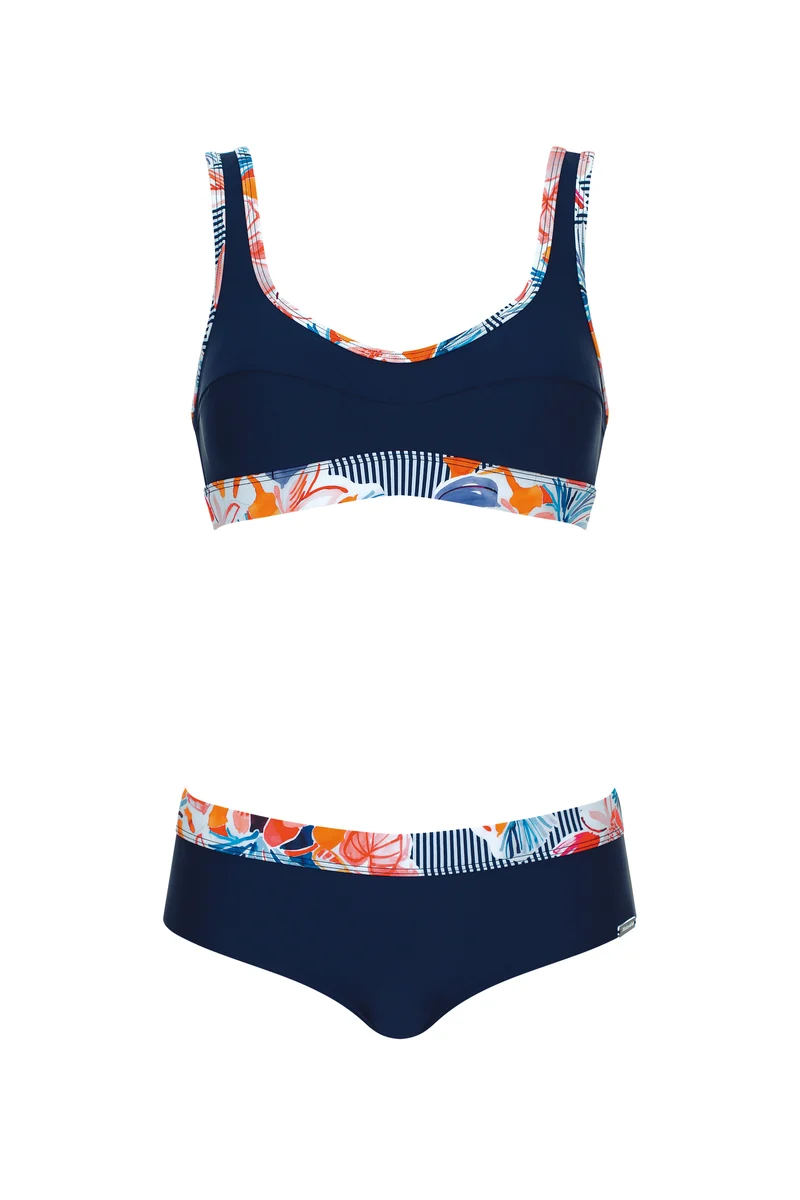 Navy Bloom Bustier Set