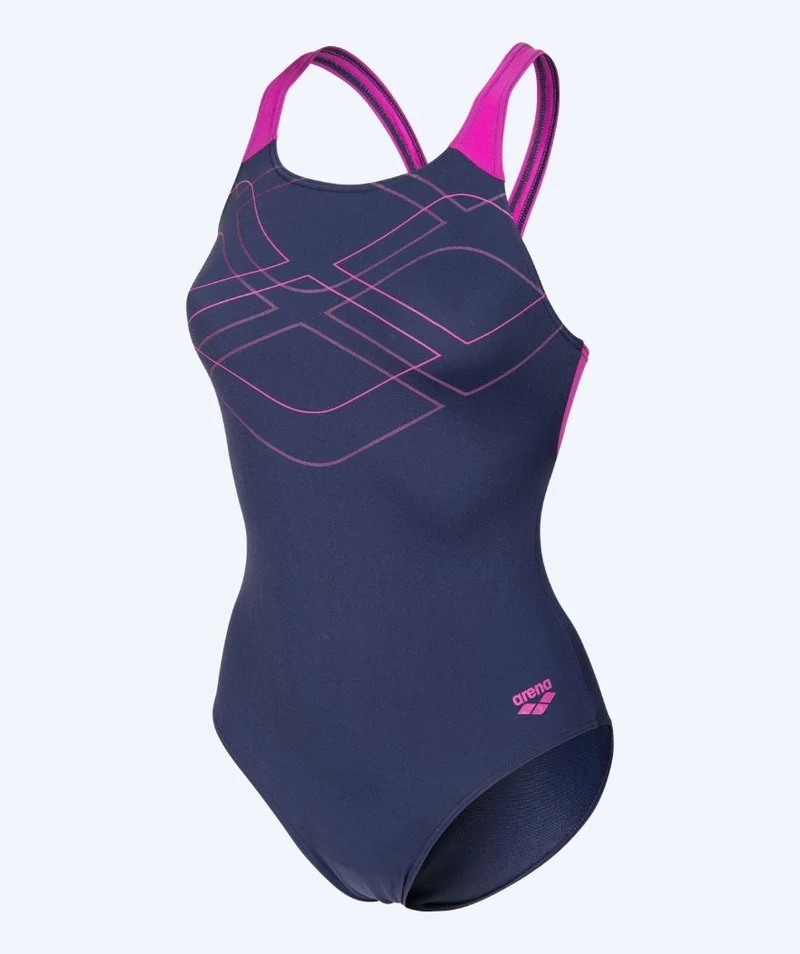 Arena Badeanzug für Damen - Graphic - Dunkelblau/Rosa