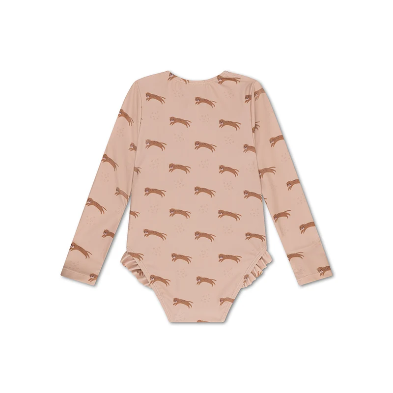 UV Swimsuit Girls With Sleeves - Brown - Roamer