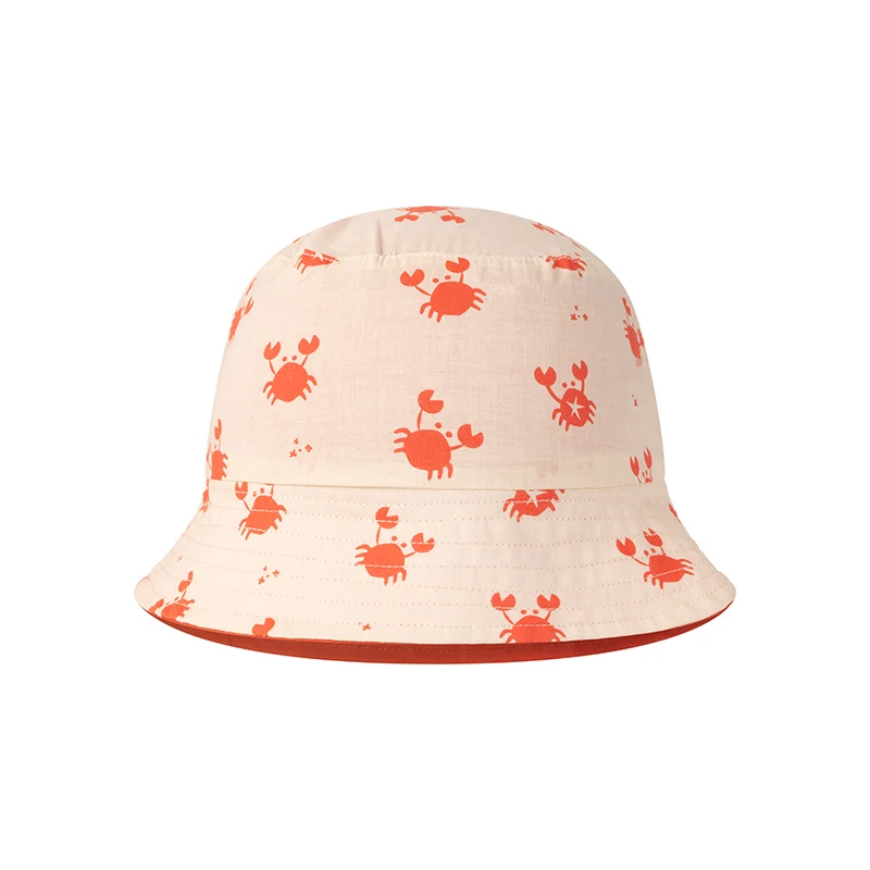 Sun Hat Reversible - Beige/Red - Crabby